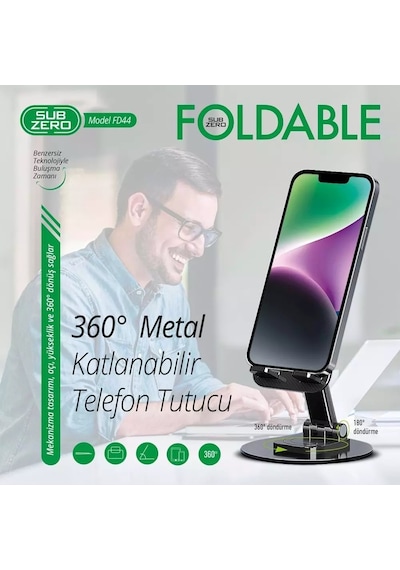 Subzero Fd44 Metal Masa Üstü Tablet Telefon Standı 360 Hareketli