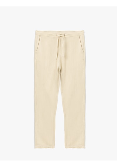 Koton Pamuklu Müslin Chino Cep Detaylı Beli Bağcıklı Pantolon Bej 5sam40011hw Ekru Koton Pamuklu Müslin Chino Cep Detaylı Beli Bağcıklı Pantolon Bej 5sam40011hw Ekru