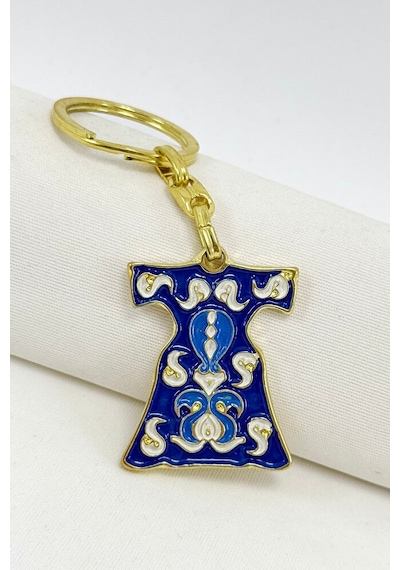 Lacivert Desenli Kaftan Metal Anahtarlık, Hediyelik Anahtarlık