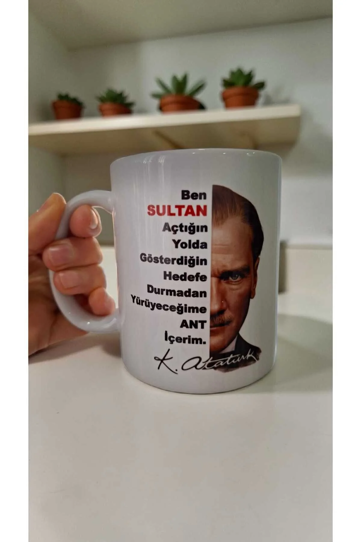 Kişiye Özel Öğrenci Ve Atatürk Andımız Baskılı Tek Yön Baskılı 300 Ml Kupa Bardak Beyaz