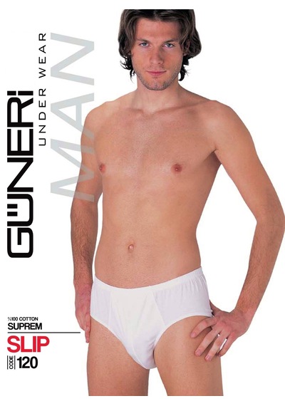 Güneri Underwear Erkek Beyaz Süprem Penye Slip %100 Pamuklu 3 Lü Paket 120-3b Beyaz