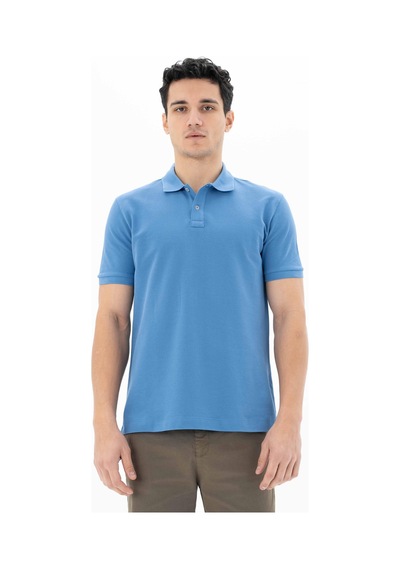 AR-MA Arma Erkek %100 Pamuk Basic Polo Yaka Regular Fit T-shirt Y25374351201 Mavi