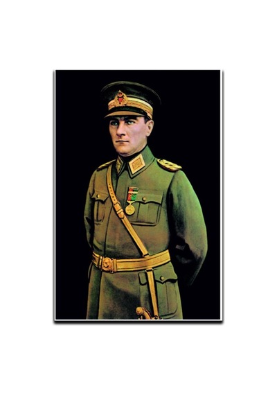 Zc Bayrak Siyah Atatürk Üniformalı Portre Raşel Dijital Baskı Bayrak 100 X 150 Cm Diğer