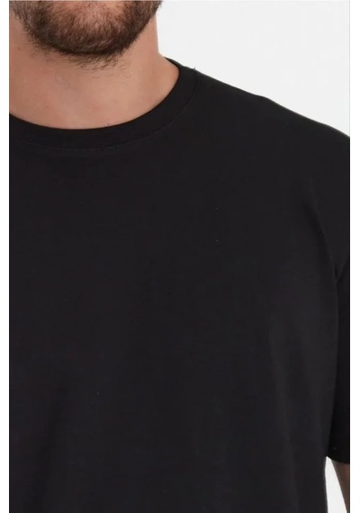 Zenna Tarz Erkek 24/1 Düz A Kalite Oversize T-shirt - Siyah