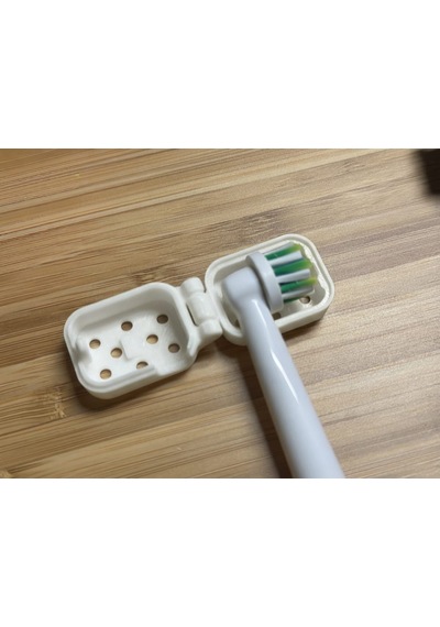 2 Adet Elektrikli Diş Fırçası Başlığı Koruma Kutusu Havalandırmalı Tasarım Beyaz