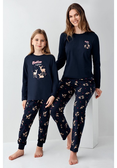 Arnetta Kız Çocuk Lacivert Pijama Takımı Lacivert
