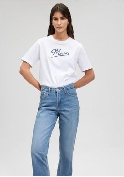 Mavı Jeans Baskılı Tişört Mavi
