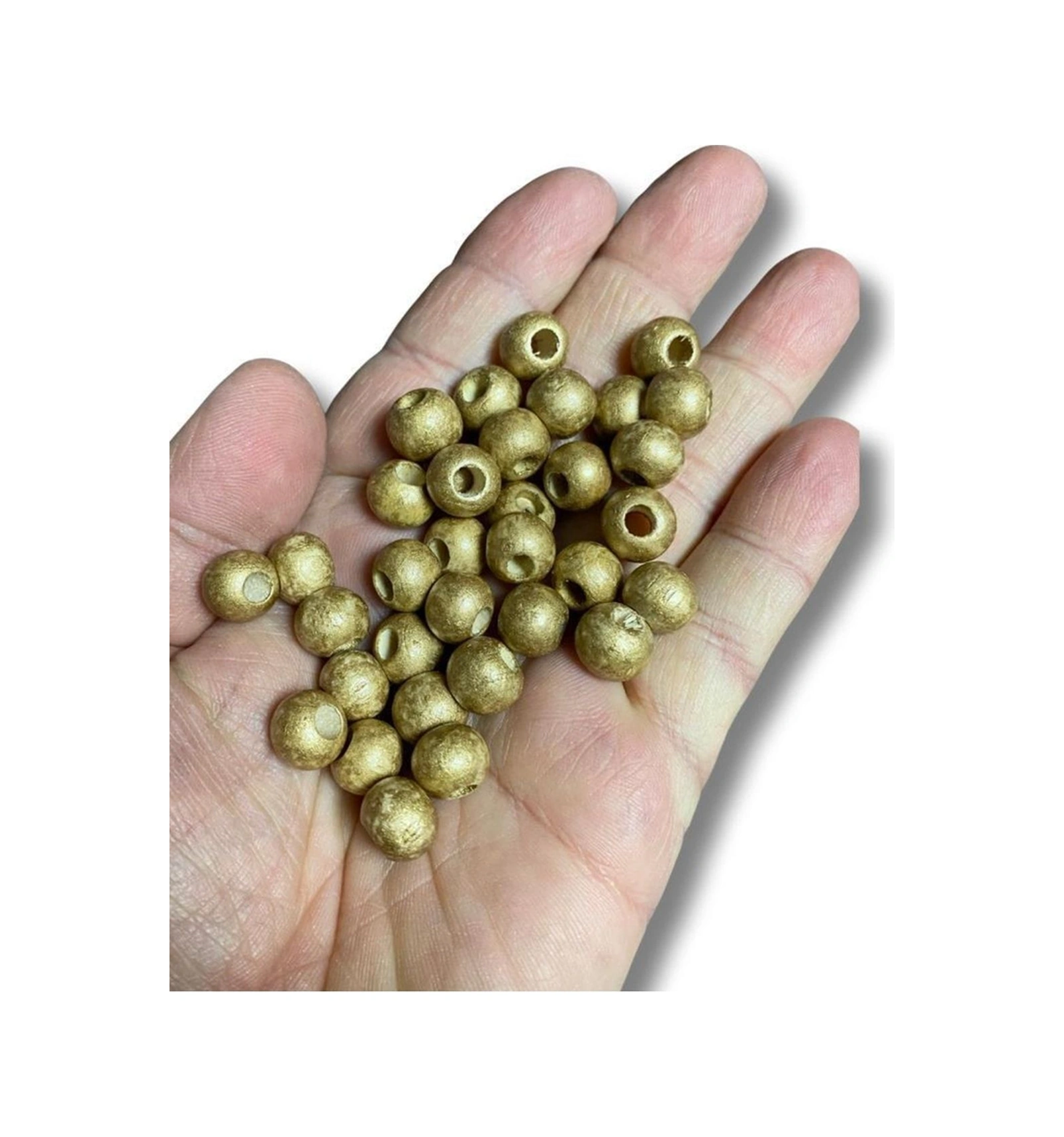 10 Mm Special Bakır Renk Ahşap Boncuk - 100 Adet