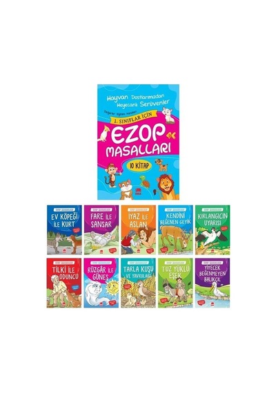 Ezop Masalları Büyük Boy 10 Kitap Takım - Ezop - Ema Çocuk