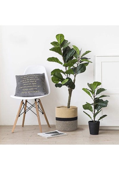 Mavaux Dekoratif Jüt Saplı Hasır Sepet Saksı 25cm X 25 Cm, Jüt Bej Saksılık, Dekoratif Saksı Ve Havluluk Jütsiyah