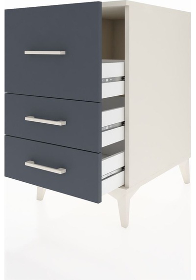 Kronos Komodin 3 Çekmeceli 44x59x80 Aytaşı-antrasit Aytaşı