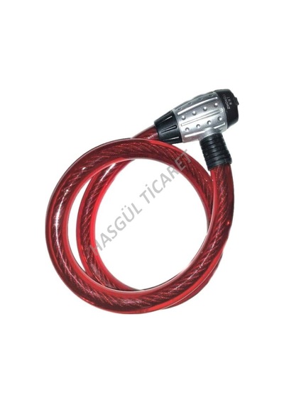 HSGL  BİSİKLET MOTORSİKLET ANAHTARLI HALAT KİLİT 25 X120 cm Siyah - Fuşya