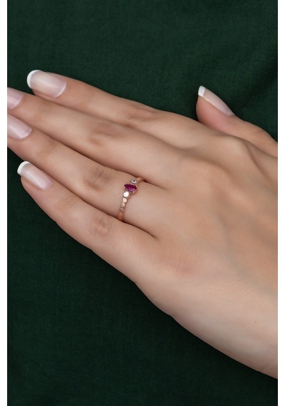 Gümüş Prenses Yüzük Rose Gold Kaplama 925 Ayar Gümüş Rose Gold (511779963)