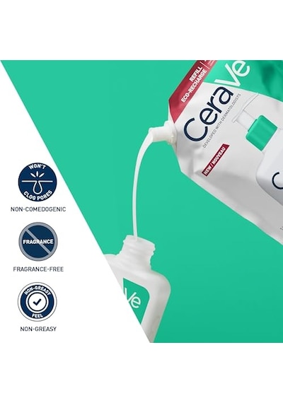 Cerave Köpüren Temizleyici Seramid İçeren Normal Ve Yağlı Ciltler İçin Yüz Ve Vücut Yeniden Dolum Paketi 473ml