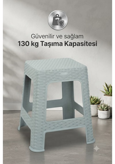 Hasır Büyük Boy Sağlam Kaliteli Kalın Tabure Gri-ma109 1 Adet