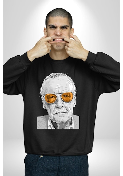 Stan Lee Unisex Siyah Sweatshirt Siyah