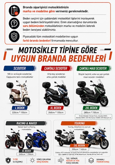 Su Geçirmez Premium Motosiklet Branda alttan Lastikli Taşıma Çantalı kalın Motor Brandası siyah
