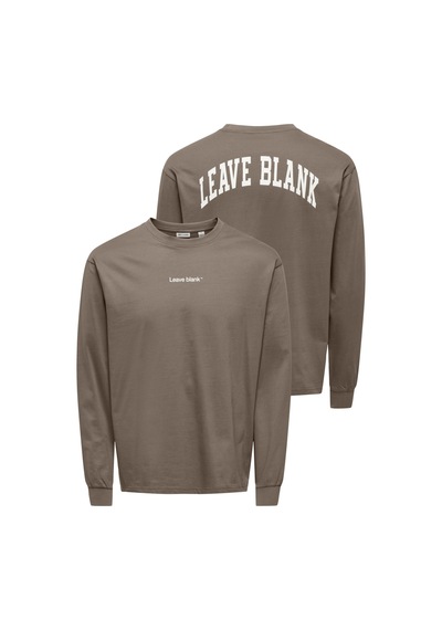 Only & Sons Onsfred Life Rlx Ls Varsity Tee Erkek Sweatshirt 22039026 Kahverengi