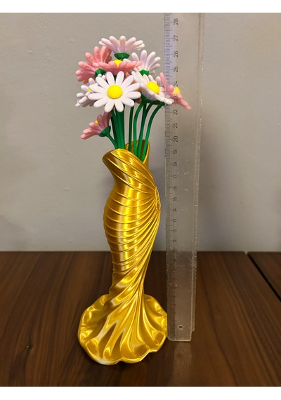 Vazo Dekoratif 3d Açık Altın