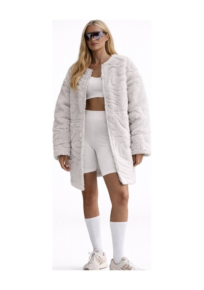 Nike Sportswear Cozy Terma Fit Women's Loose High Pile Jacket Kadın Bol Kesim Peluş Spor Ceket Krem
