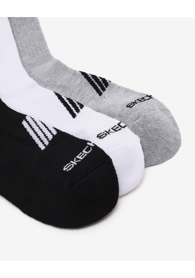 Skechers Wo1/2 Terry Low Crew - 3'lü Paket Kadın Çorap Kadın Gri/multi Çorap S600187-095 Çok Renkli
