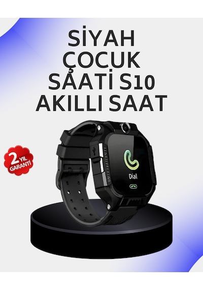 S10 Akıllı Çocuk Saati Siyah Tasarım Adımsayar Ve Alarm Fonksiyonu
