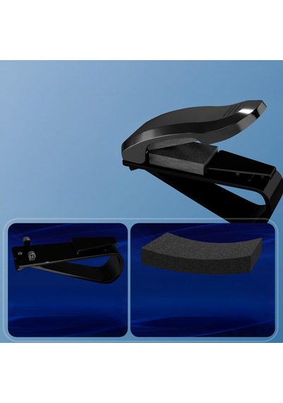 Araç İçi Gözlük Tutucu Kart Tutucu Minimalist Yaylı Klips Oto Gözlük Tutucu Siyah
