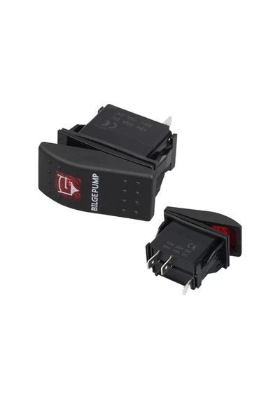 Sintine Pompa Sembollü Işıklı 3 Pinli On-off 12-24v Marin Switch