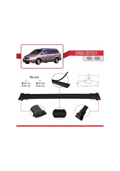 Honda Odyssey 1995-1998 Arası İle Uyumlu Fly Model Ara Atkı Tavan