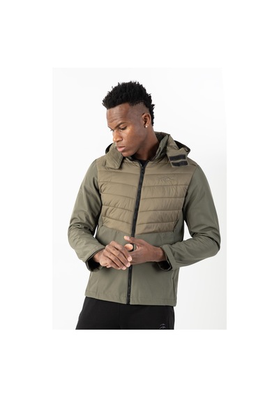 Maraton Sportswear Regular Erkek Kapşonlu Takma Kol Outdoor Açık Haki Ceket 21797 Açık Haki