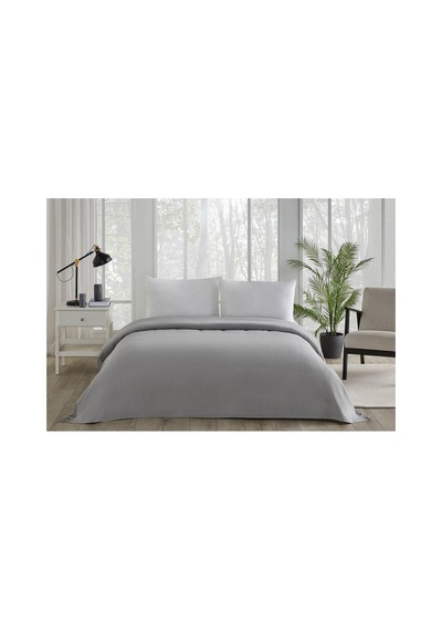 Çift Kişilik Pike Örtü 200x220 Cm Gri