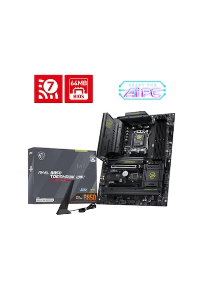 Msı Mag B850 Tomahawk Wıfı Am5 Ddr5 8200 Oc Mhz Atx Gaming Aaaa10msı0045