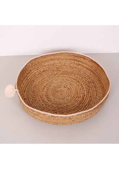 Azelya 50x13 Cm Su Sümbülü Sepet& Duvar Tabağı Bej