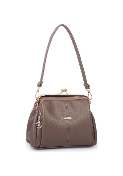 Nas Bag Burslu Klipsli Vintage Omuz Ve Çapraz Çanta 23x20 Cm Ebatlarındadır Vizon Victoria
