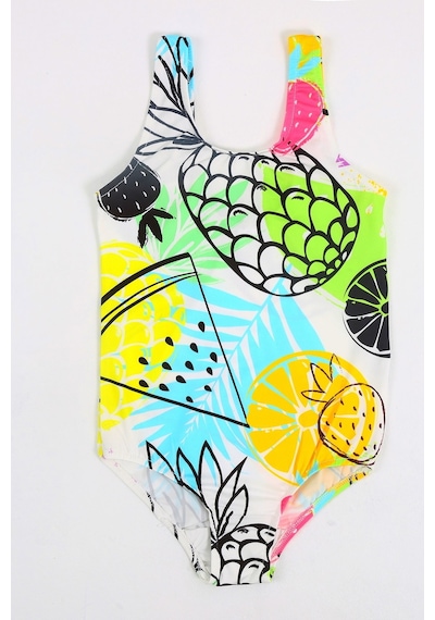 Papiş Şık Kız Çocuk Mayo Ananas Meyve Desenli Rahat Hızlı Kuruyan Mayo Deniz Havuz Plaj Mayosu Bikini Karışık