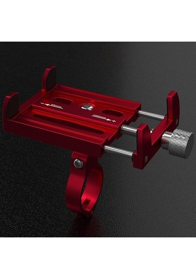 Zhltools Kr01 Bisiklet Motorsiklet Gidon Telefon Tutucu, Metal Vidalı Kırmızı Kırmızı