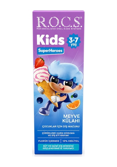 Rocs Kids 3-7 Yaş Meyve Külahı Çocuk Diş Macunu 35 Ml/45 Gr