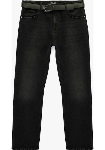 Koton Normal Bel Cepli Pamuklu Kemerli Vintage Straight Fit Jean Pantolon Siyah 6sam40363nd Koton Normal Bel Cepli Pamuklu Kemerli Vintage Straight Fit Jean Pantolon Siyah 6sam40363nd
