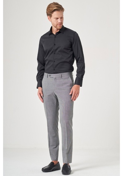 İmza Füme Yan Cep Filafil Desen Slim Fit Esnek Pantolon 1003260152