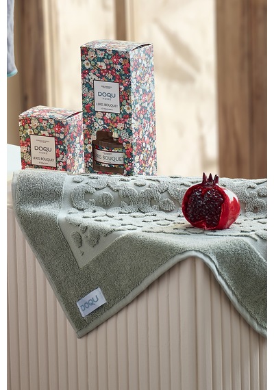 Doqu Home Leris Bouquet Ayak Havlusu Yeşil