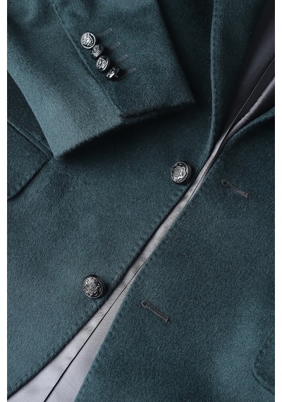 Bisse Yeşil Süet Dokulu Düğmeli Blazer Ceket Pck26k26203 47