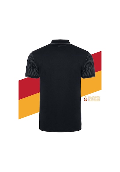 Gsstore Galatasaray Lisanslı Polo Yaka Siyah Spor T-shirt Siyah