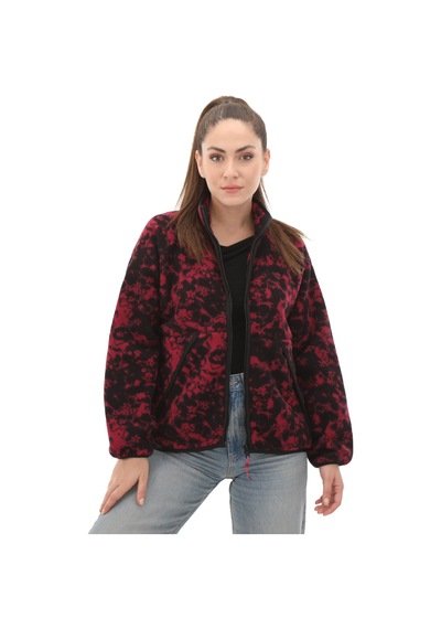 B0a5zuqefy1-r Timberland Prınted Full-zıp Sherpa Fleece Jacket Kadın Mont Siyah B0a5zuqefy1-r Siyah Kırmızı Siyah - Kırmızı