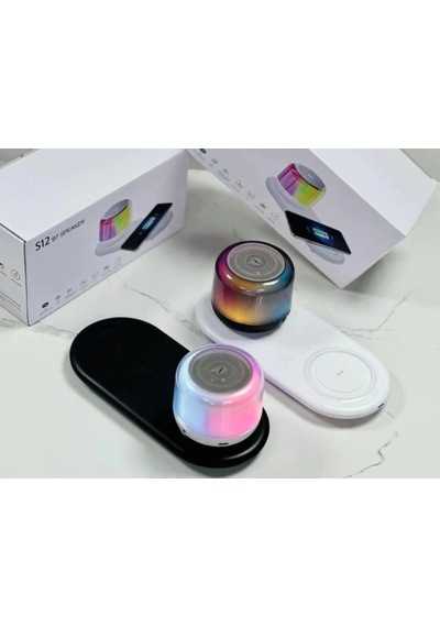 Kablosuz Şarj Standlı Bluetooth Hoparlör Renkli