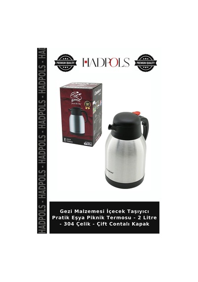 Gezi Malzemesi İçecek Taşıyıcı Pratik Eşya Piknik Termosu - 2 Litre - 304 Çelik - Çift Contalı Kapak
