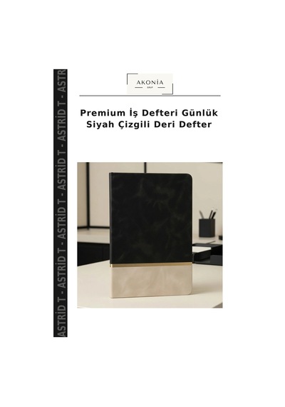 Premium İş Defteri Günlük Siyah Çizgili Deri Defter Çok Renkli