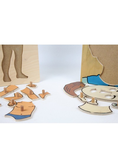 Ahşap İnsan Vücudu.İnsan Yüzü Puzzle Set