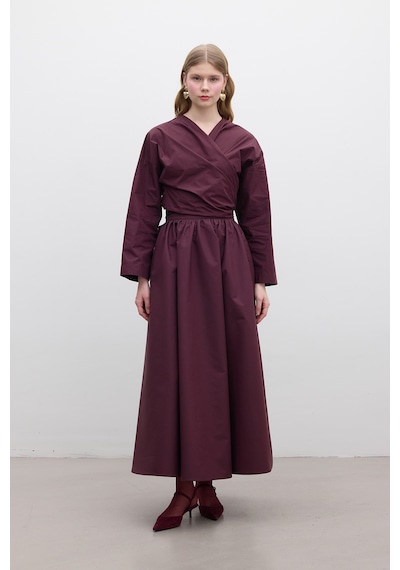 Manuka Kimono Tarz Premıum Gömlek Bordo Bordo