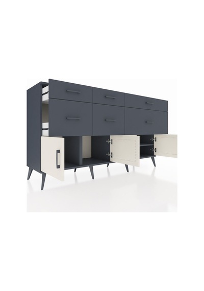 Kronos Konsol Tek Raflı 6 Çekmeceli 4 Kapaklı 176x59x99 Antrasit- Antrasit-aytaşı/antrasit Kronos Konsol Tek Raflı 6 Çekmeceli 4 Kapaklı 176x59x99 Antrasit- Antrasit-aytaşı/antrasit