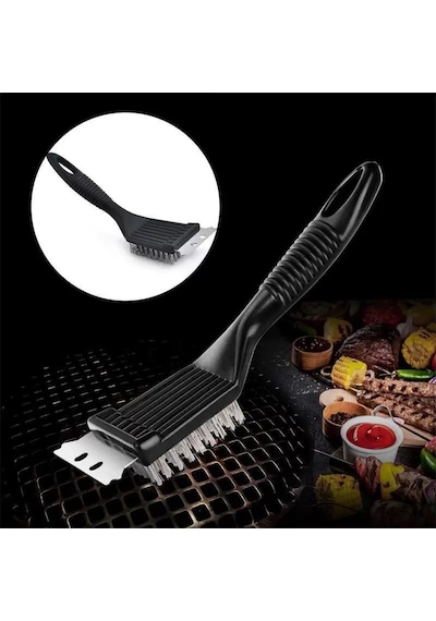 Bbq Izgara Temizleme Fırçası Paslanmaz Çelik Tel Mangal Ve Grill İçin Dayanıklı Temizleyici